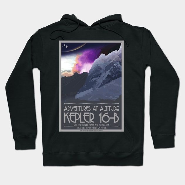 Kepler 16-b Space Poster Hoodie by Walford-Designs